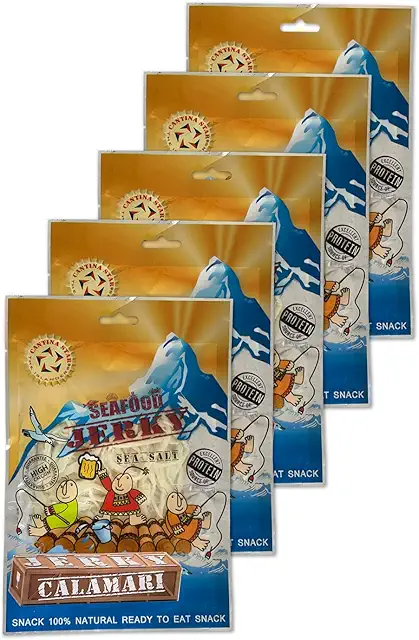 Cantina Star Calamari Jerky 5-pack, 75g pouches