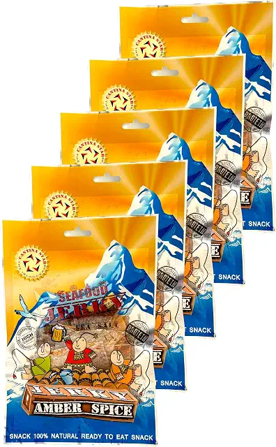 Cantina Star Amber Spice fish jerky, pack of 5, 90g pouches