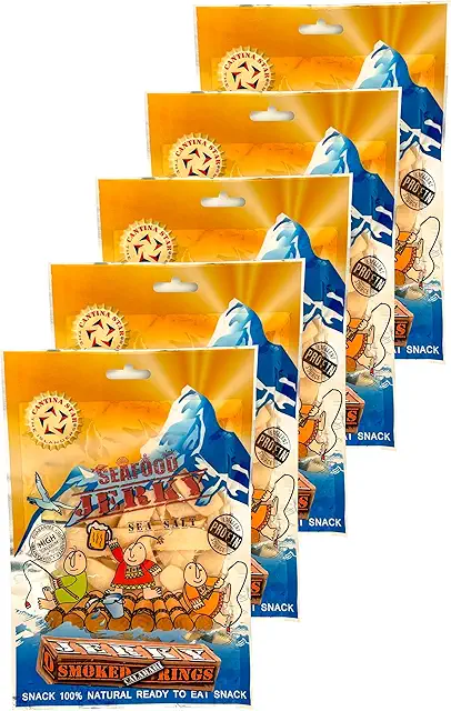 Cantina Star Smoked Rings calamari jerky, pack of 5