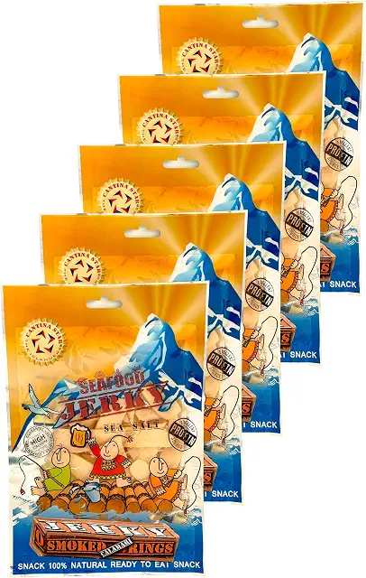 Cantina Star Smoked Rings calamari jerky, pack of 5