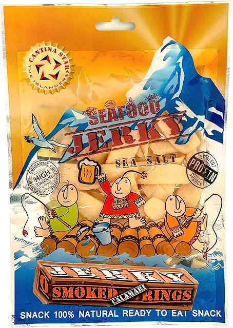 Cantina Star Smoked Rings calamari jerky, 80g pack