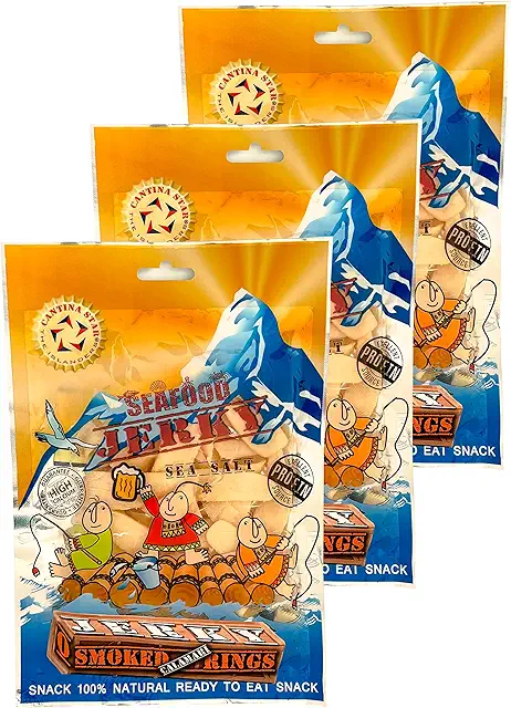 Cantina Star Smoked Rings calamari jerky, pack of 3